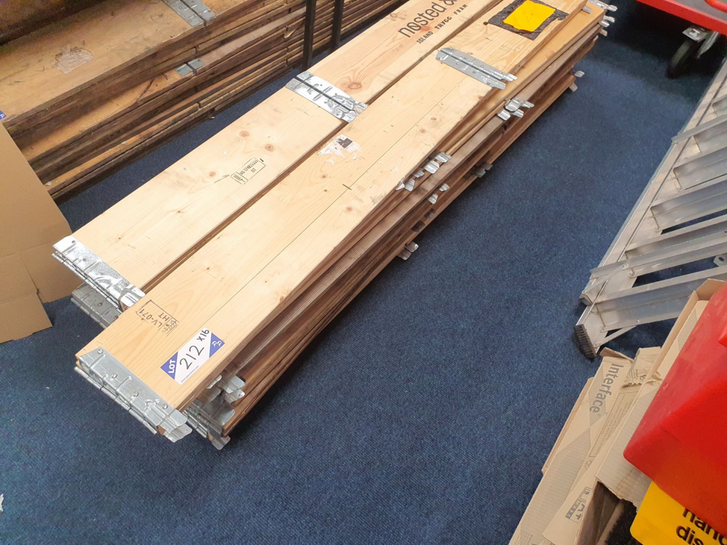 16x wooden Euro pallet storage collars