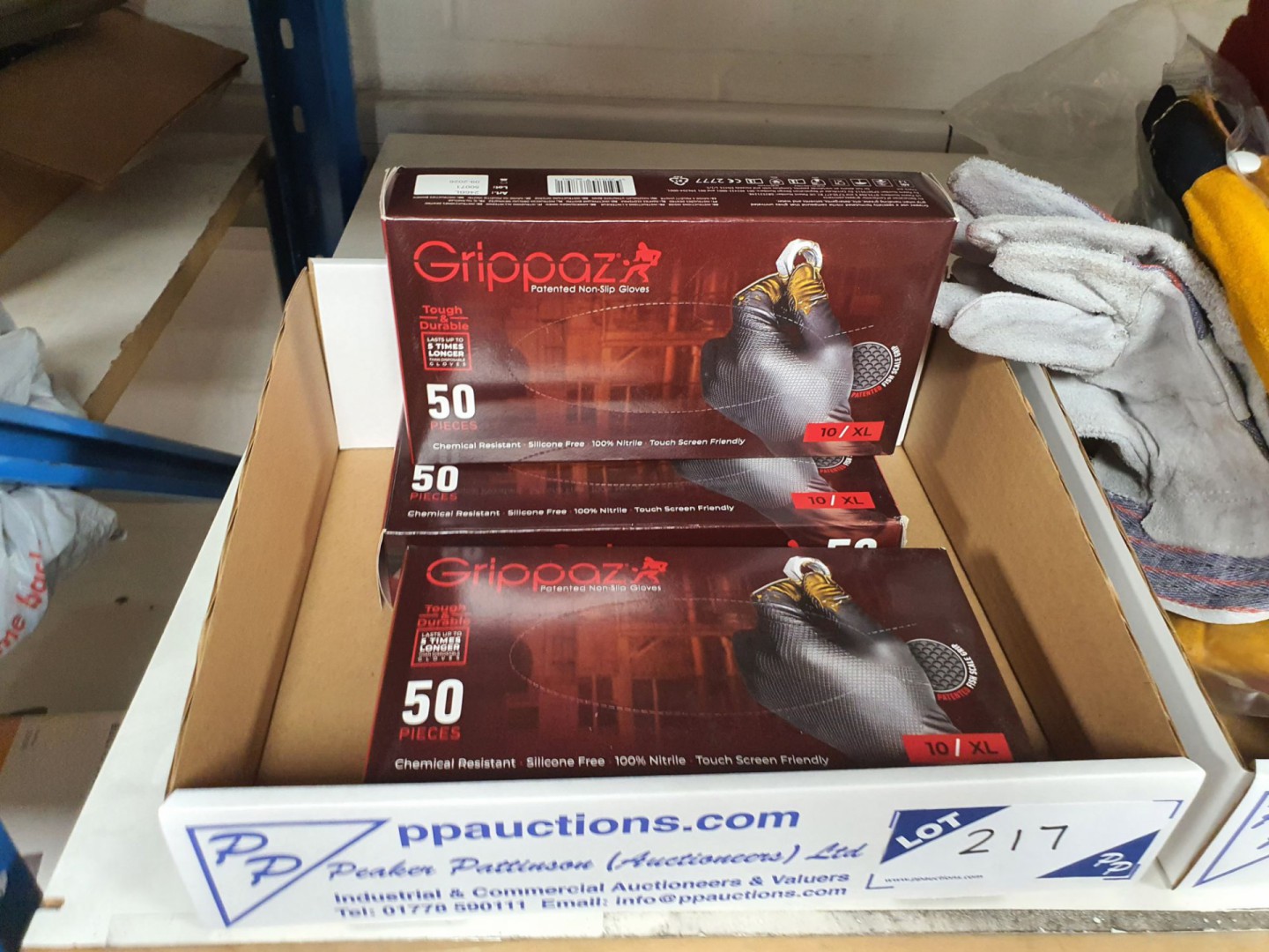 3 boxes Grippaz 10XL black rubber gloves (boxed &...