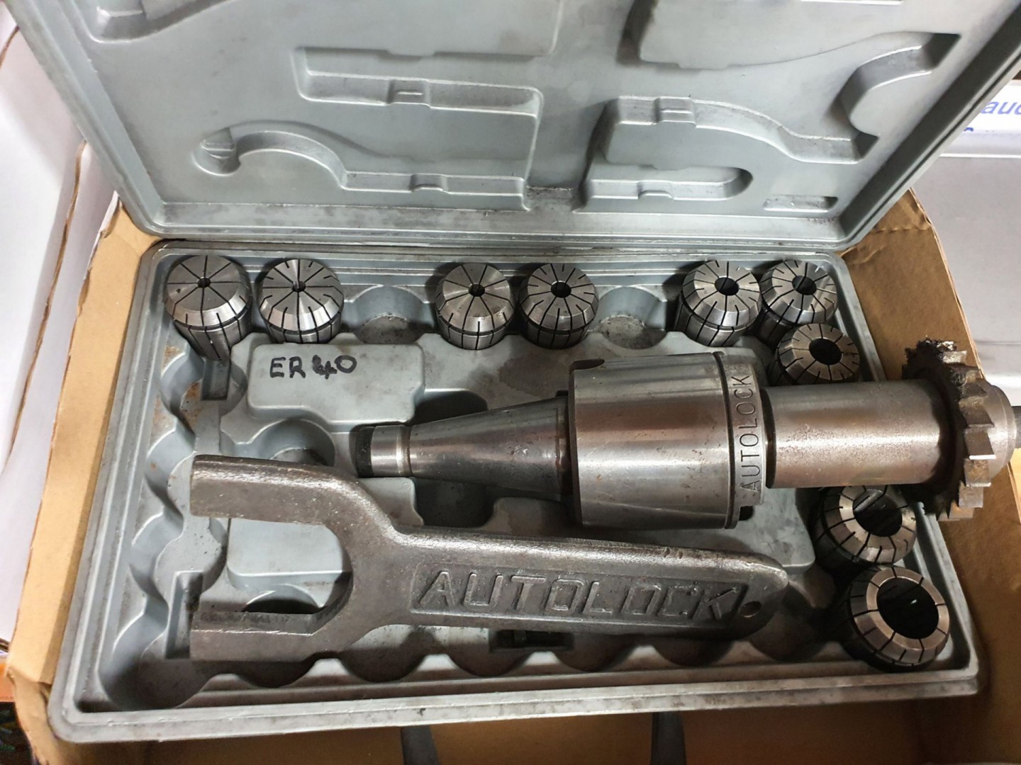 Autolock taper ER40 collet holder with Qty various...