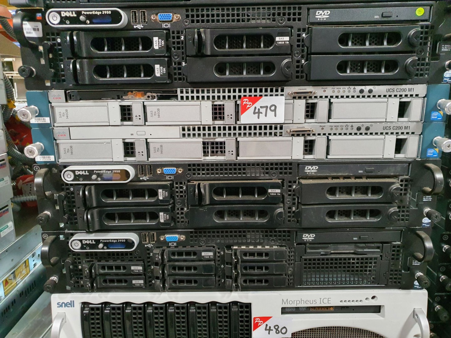 2x Cisco UCS C200 M1 rack-mount server, 2x Dell 29...