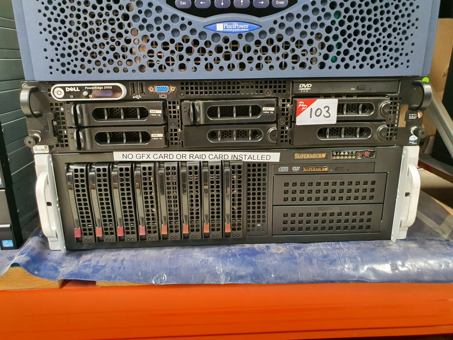 Dell PowerEdge 2950 rack type server, Supermicro m...