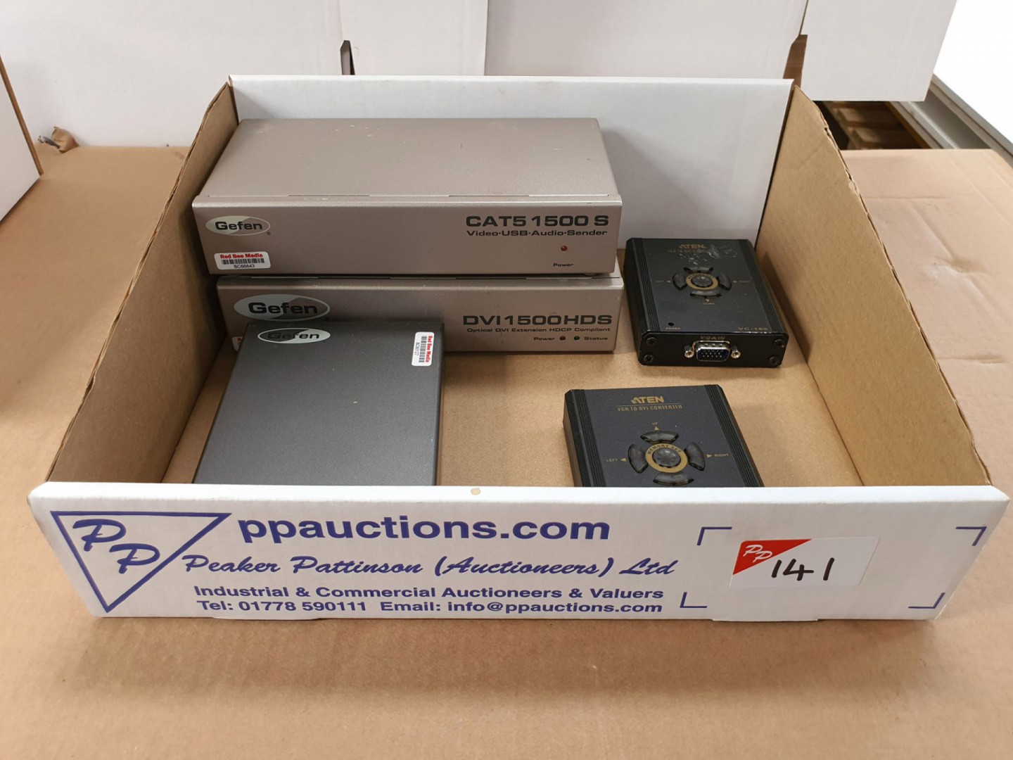 2x Gefen CAT5 1500S video USB audio senders, scale...