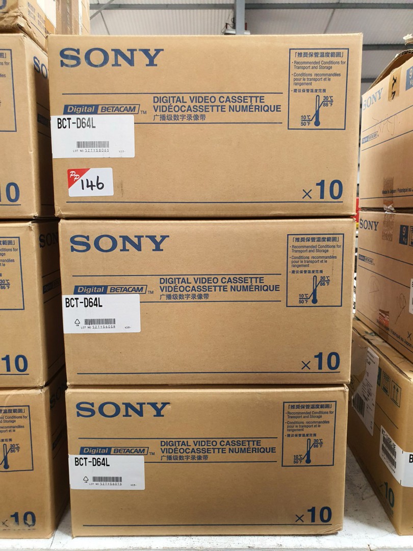 3 boxes Sony BCT-D64L digital video cassettes, 10...