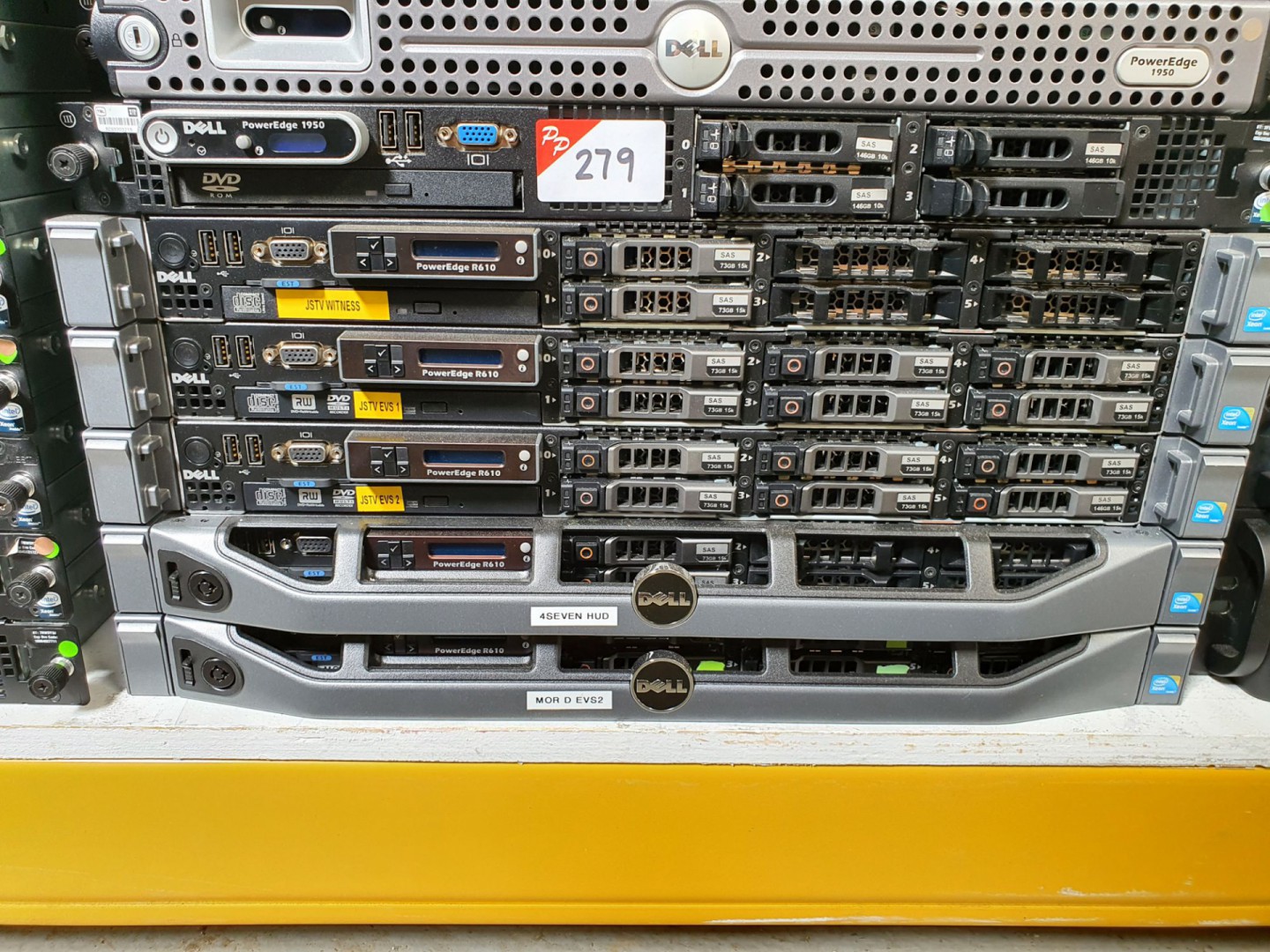 5x Dell PowerEdge R610 rack type servers, 1x Dell...