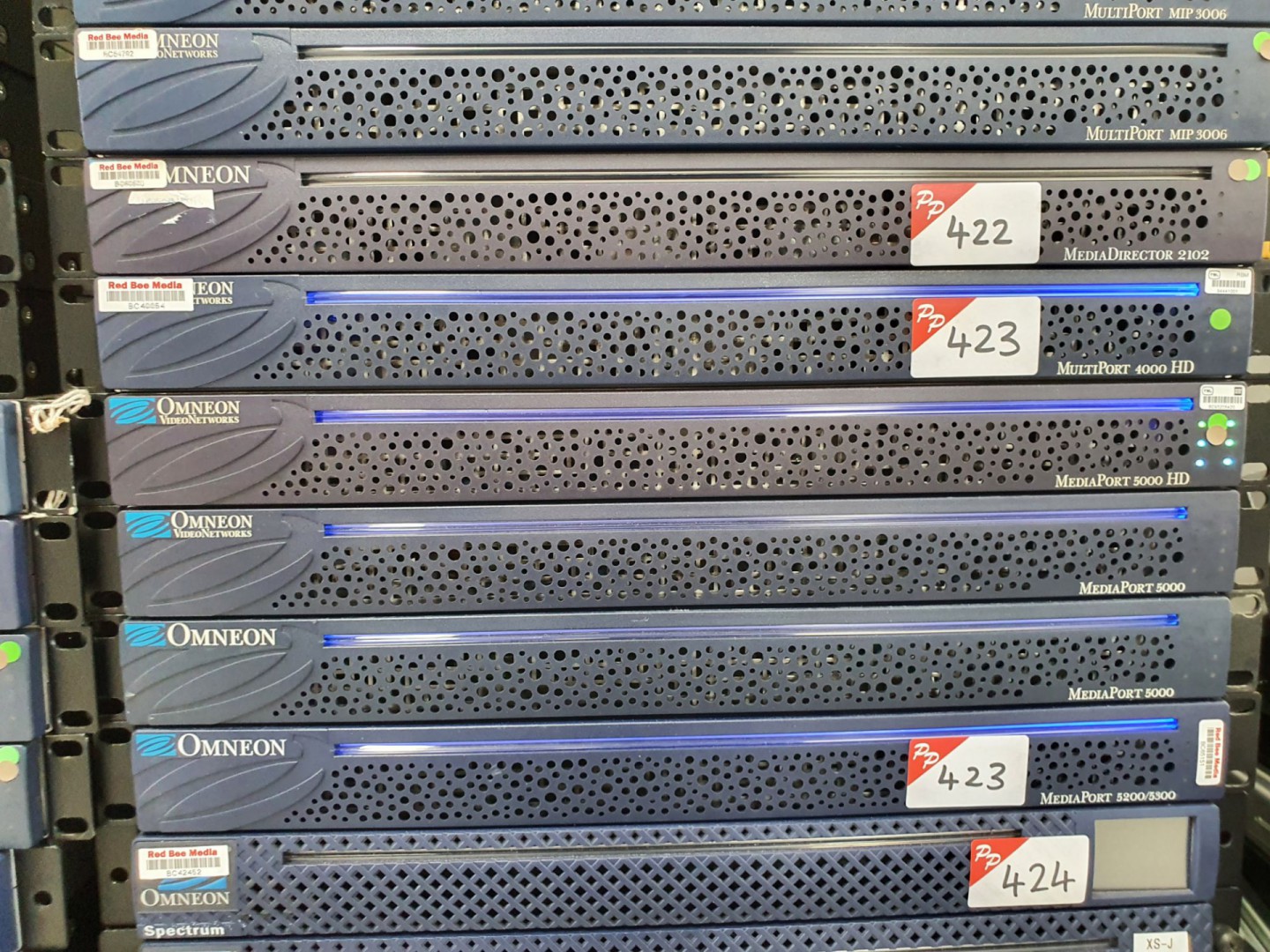 5x various Omneon Video Networks inc: multiport 40...