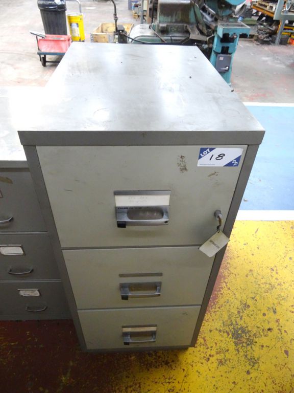 Chubb 3 drawer fire tested filing cabinet, 540x120...