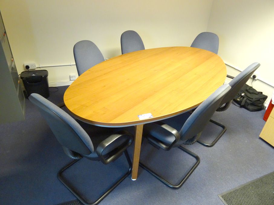 2150x1250mm mahogany type oval meeting table with...