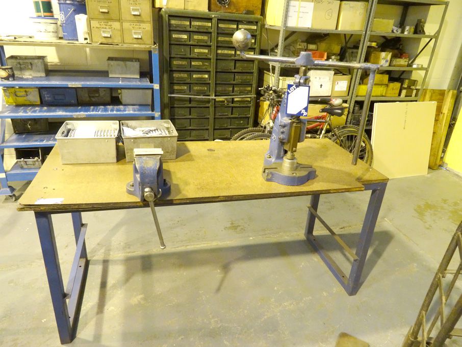 Denbigh No2 flypress on 72x30" bench vice with Rec...