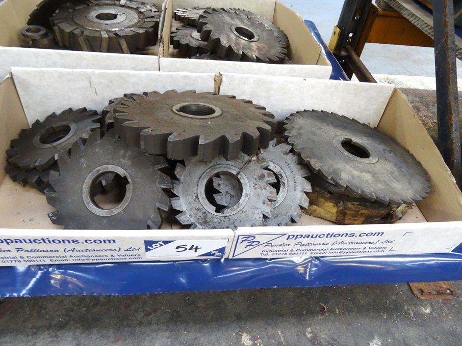 Qty various HSS side & face milling cutters to 10"...