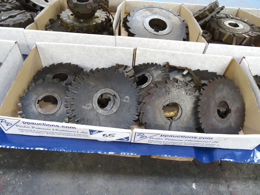 Qty various HSS side & face milling cutters to 10"...