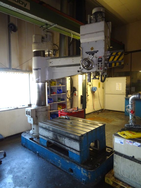 TOS heavy duty 72" radial arm drill, 48x36" box ta...