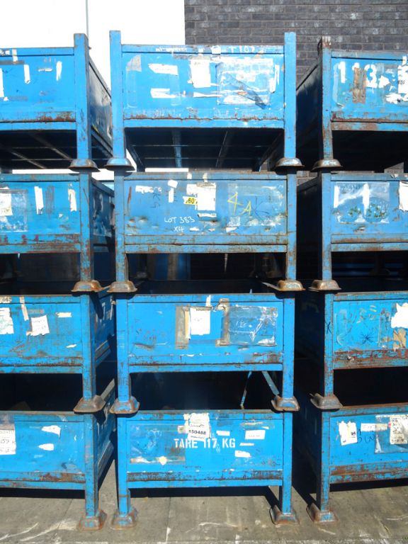 4x metal solid sided stackable stillages, 1050x960...