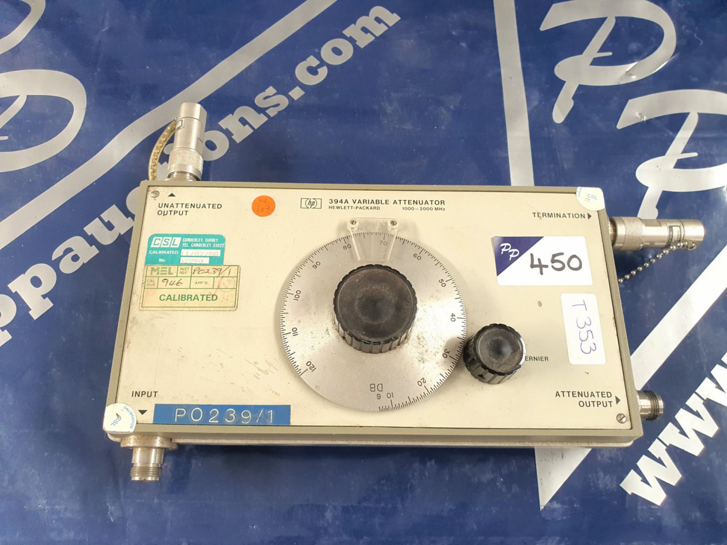 HP394A variable attenuator, 1-2GHz, 0-120dB (T353)...