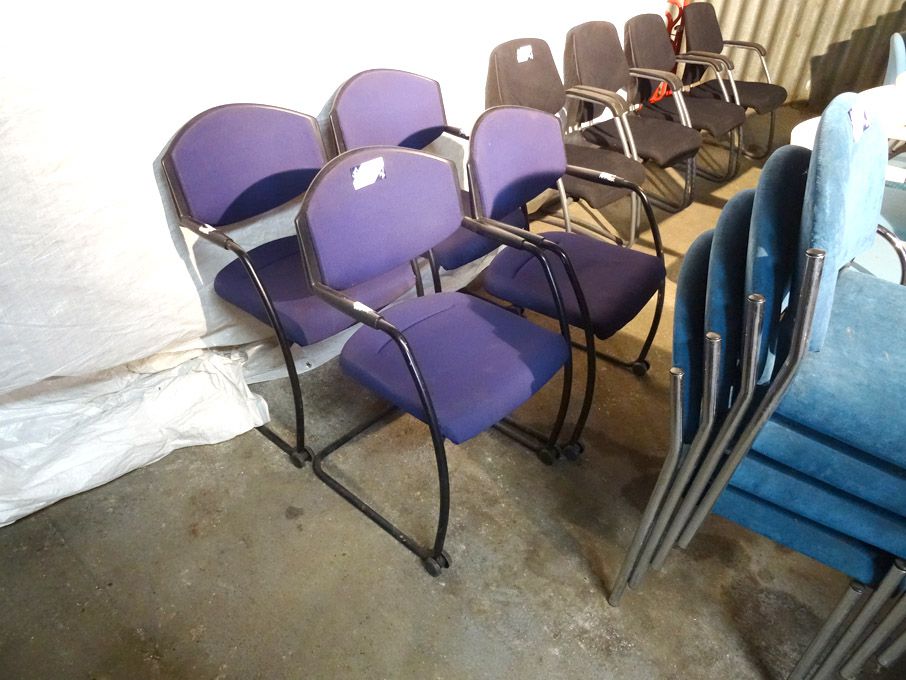 4x Giroflex purple upholstered, black framed chair...