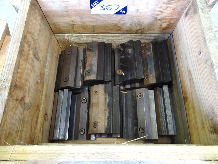 Qty ST50 etc press brake clamps in wooden crate -...