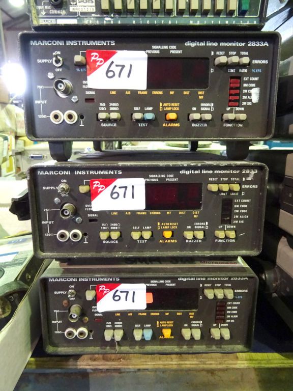 3x Marconi 2833 digital line monitors - Lot Locate...