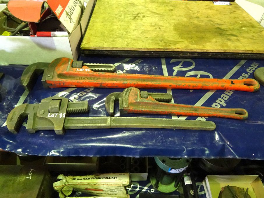 3x various wrenches, 36"- 18"- 24" - Lot Located a...