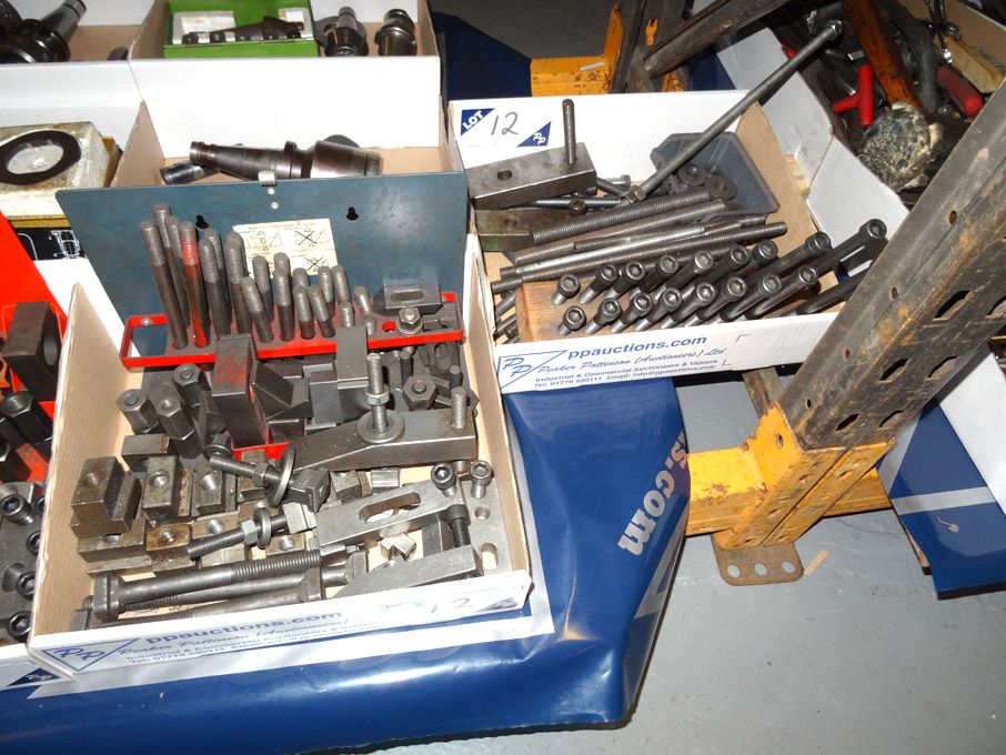 Qty various clamping equipment in 2 boxes