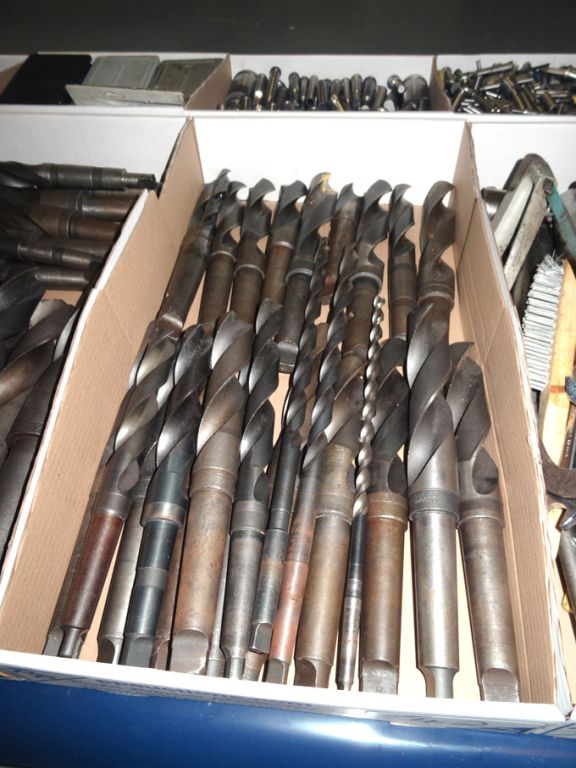 Qty various HSS taper shank drills to 40mm approx