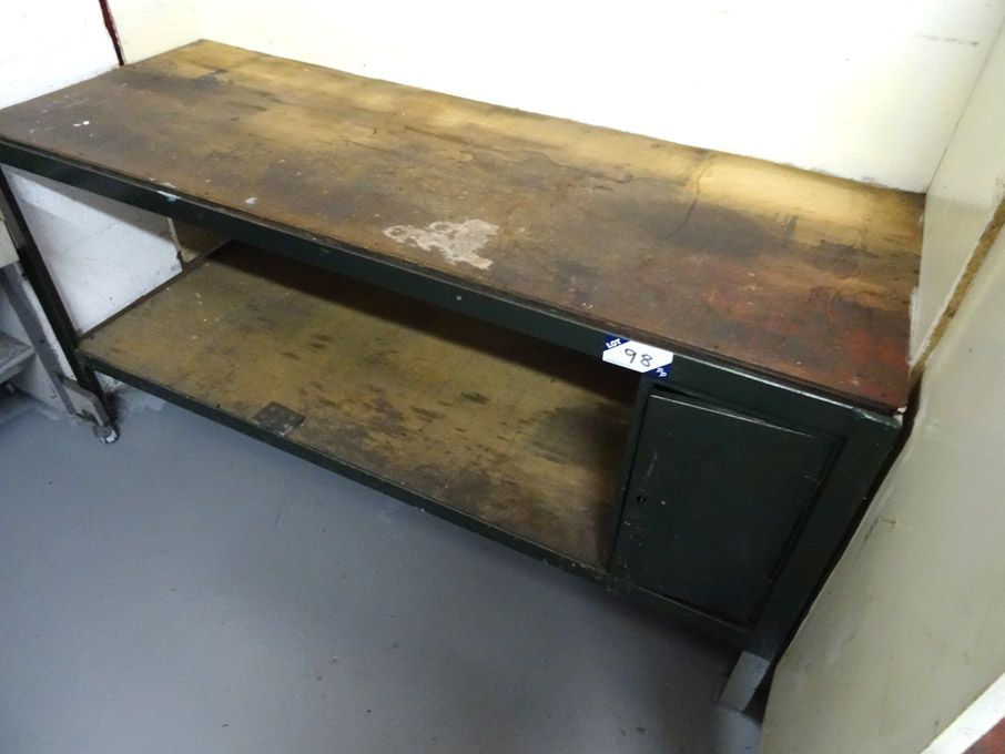 1840x700mm metal framed, wooden topped workbench,...