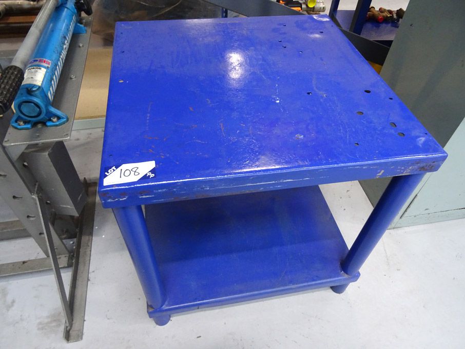 30x30" blue metal table