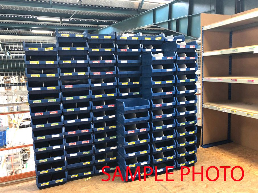 50x XL6 blue plastic stackable storage bins, 410x1...