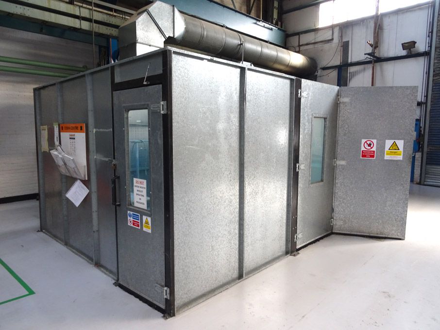 7.5m x 3.5m approx. paint booth enclosure with fil...