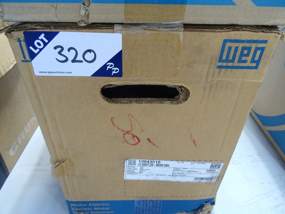 WEG 5.5kW, 3 phase electric motor (boxed & unused)