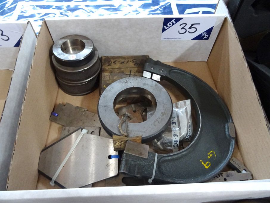 Qty various thread calipers, measuring rings etc