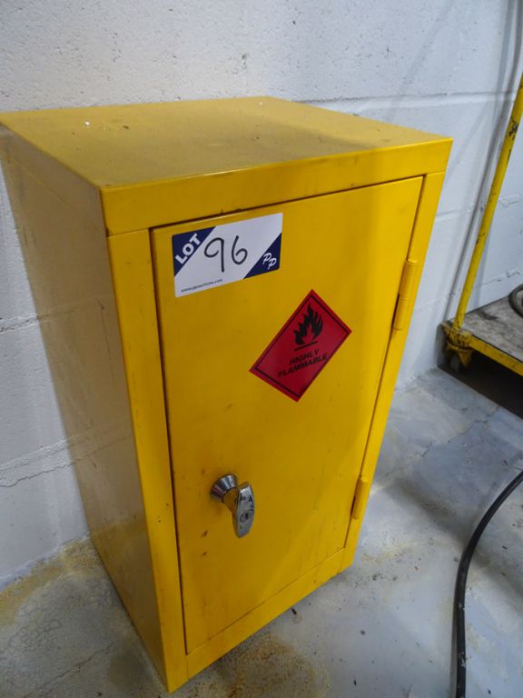 Yellow flammable single door storage cupboard, 350...