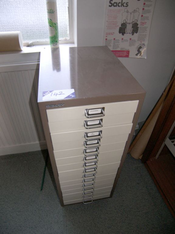 Bisley 15 drawer metal storage cabinet