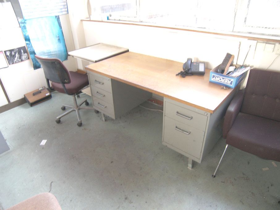 Contents of 2 offices inc: double pedestal desks,...