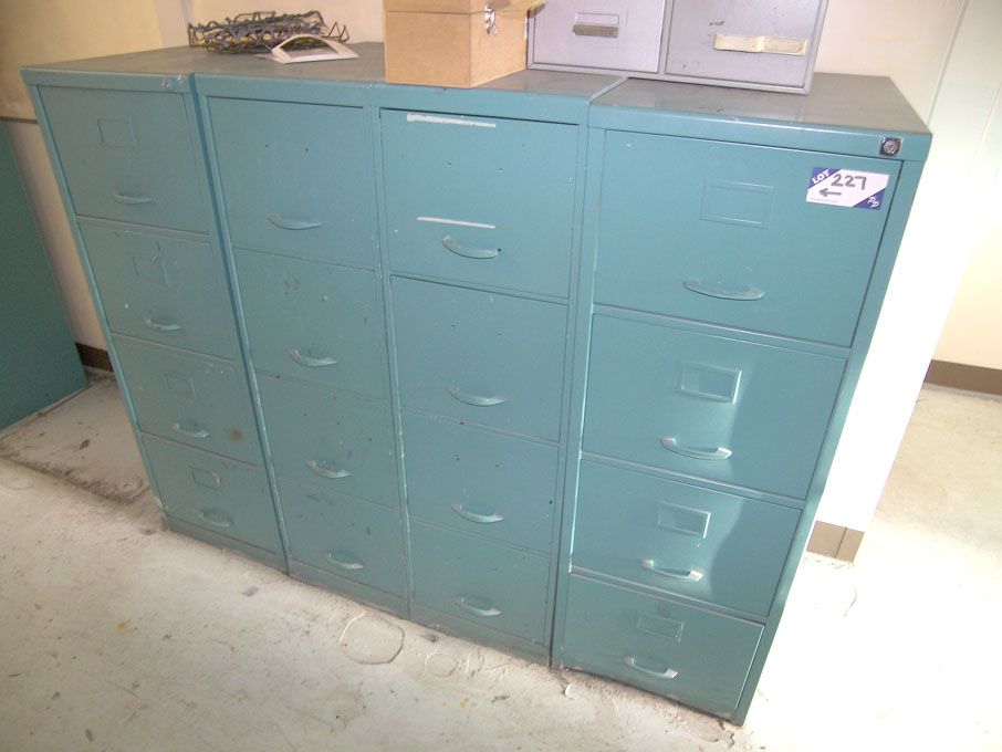 4x 4 drawer metal filing cabinets, double pedestal...