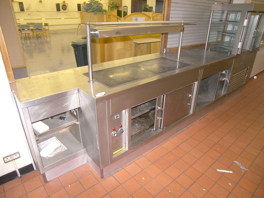 4600mm wide s/s Bain Marie with warming oven, heat...