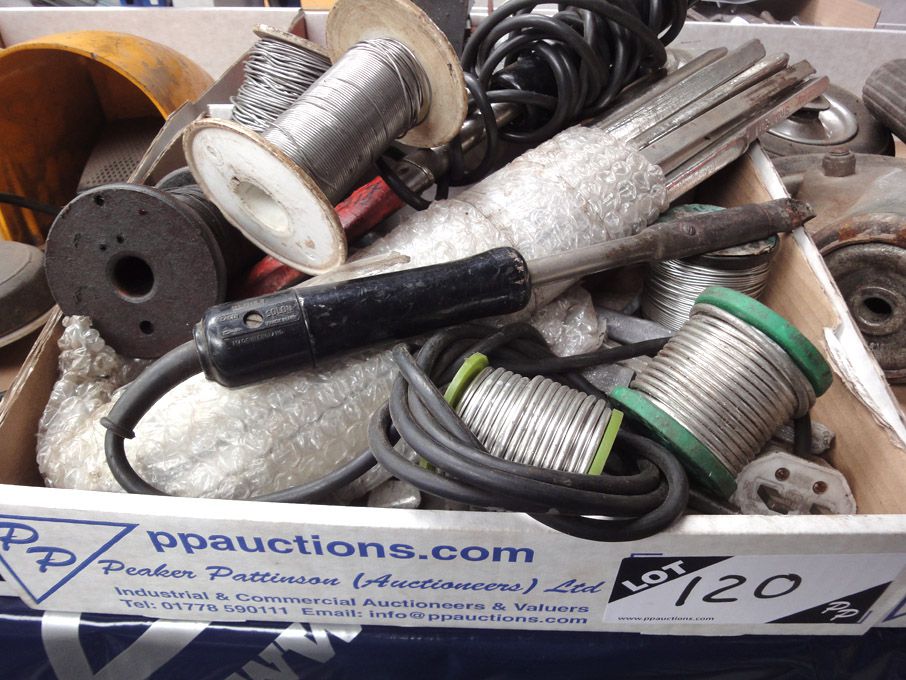 Qty soldering irons & wire